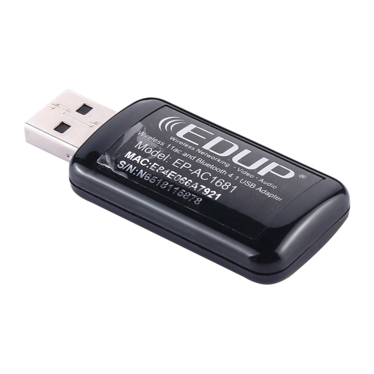 EDUP EP-AC1681 2 in 1 AC1200Mbps 2.4GHz & 5.8GHz Dual Band USB WiFi Adapter External Network Card with Bluetooth 4.1 Function, EP-AC1681 EDUP EP-AC1681 2 in 1 AC1200Mbps 2.4GHz & 5.8GHz Dual Band USB WiFi Adapter External Network Card with Bluetooth 4.1 Function, EP-AC1681